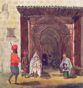 Ingang van een moskee in Algiers, ca. 1830